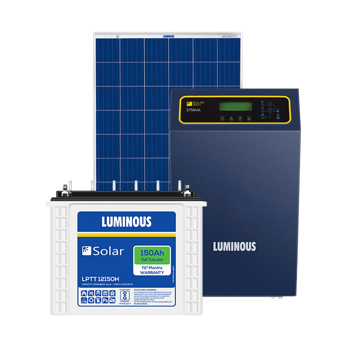 Solar Off Grid Combo | NXT 3.75 KVA, Solar Battery 150 Ah (4 Nos.), Solar Panel 330 W (9 Nos.)